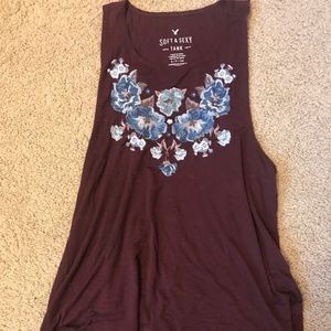 Floral American Eagle Tank